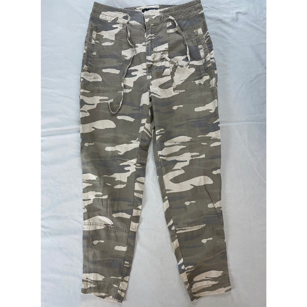 Express Lightweight Zip Cuff Surplus Style Camo Pants. Women's Size 0, EUC!!
